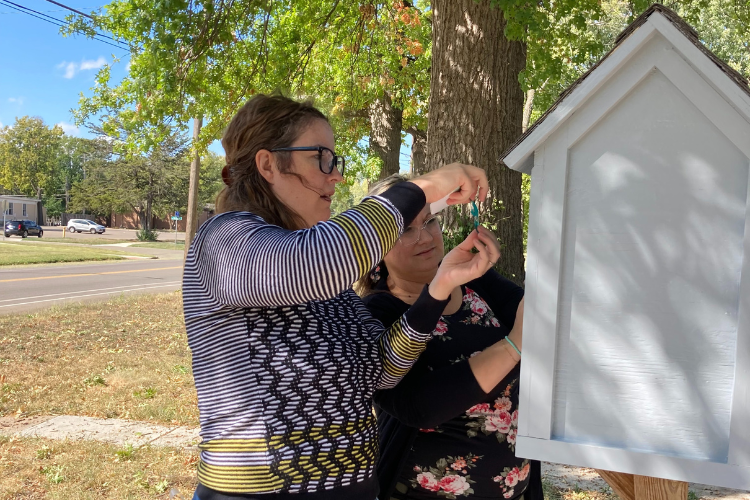 Team Mize maintaining the Blessing Box in Topeka. Mize Culture