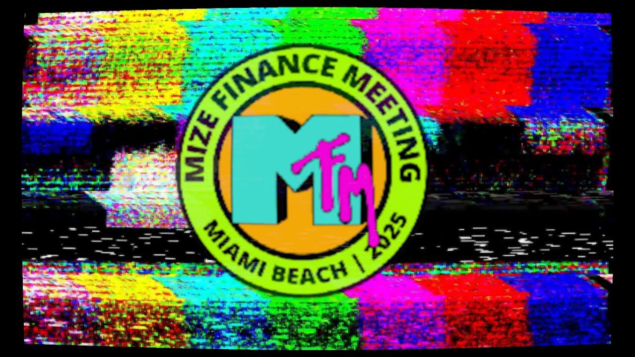 Full Color television static with the Mize Finance Meeting for 2025