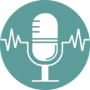 Mic Icon With Audio Wave On A Teal Icon For The Mize Breakroom